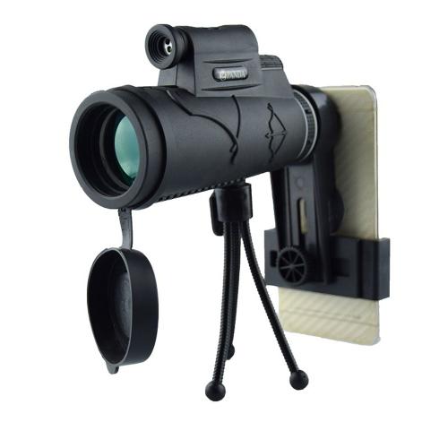 1 Jeu De Zoom 12x50 Hd, Télescope Optique, Lumière Laser, Vision Nocturne, Monoculaire Avec Support De Téléphone Portable, Trépied, Camping En Plein Air