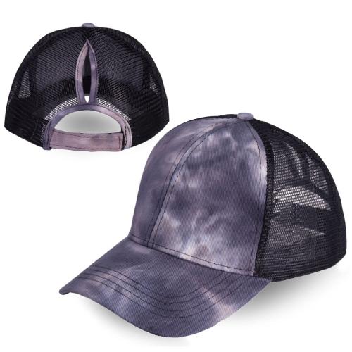 Casquette De Baseball Queue De Cheval Teintée Par Cravate, Casquette De Cheval En Maille À Rabat Pour Femmes Et Hommes, Réglable Pour L'été, Cyclisme En Plein Air, Sport Décontracté, Chapeau Pare-Sole