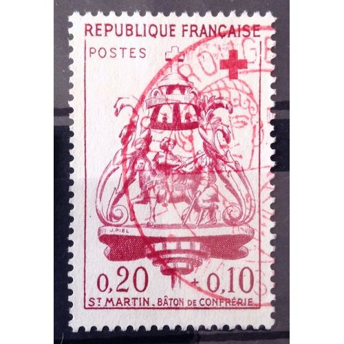 Croix Rouge 1960 - St-Martin - Bâton De Confrérie 0,20+0,10 (Très Joli N° 1278) Obl - Cote 4,00 - France Année 1960 - N11790
