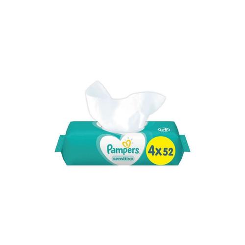 Pampers Lingettes Bebe Sensitive - Lot De 4 X 52 Lingettes - 208 Lingettes