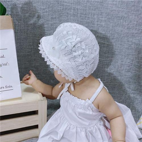 Chapeau D'Été En Dentelle À Fleurs Pour Bébé, Joli Bonnet De Princesse Pour Filles, Accessoire De Photographie Pour Nouveau-Né