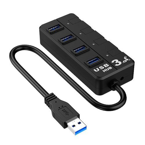 Usb 3.0 Hub Dock Clavier Souris U-Disk Adaptateur 4 Ports Séparateur Sans Pilote Avec Commutateur Individuel