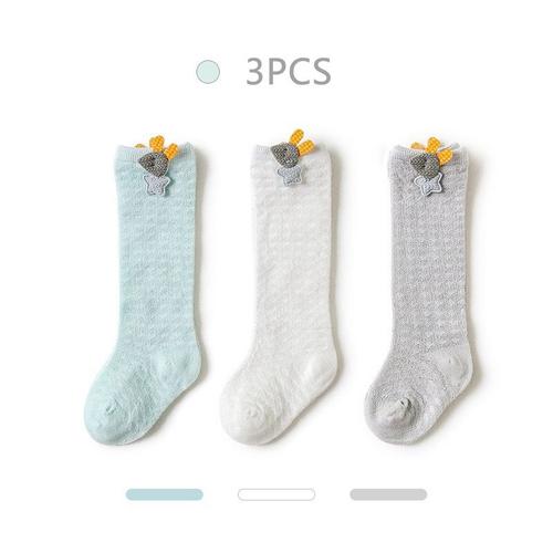 Chaussettes Hautes Pour Bébé De 0 À 12 Mois, En Maille, Motif Dessin Animé, Pour Fille Et Garçon, Été Paires/Lot