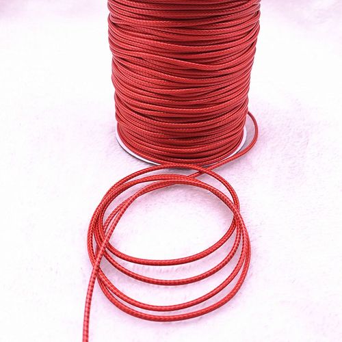 Cordon En Coton Ciré Rouge, 5 Mètres, 2.0mm, Nouveau, Fil Ciré Rouge, Sangle, Collier, Corde Perle, Bricolage, Fabrication De Bijoux Pour Bracelet