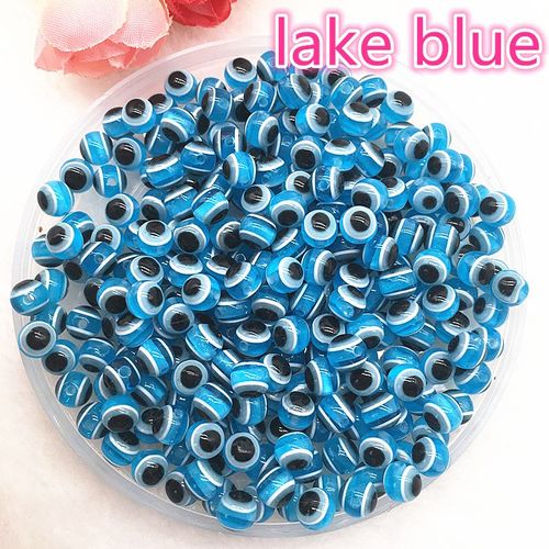 Perles D'espacement En Résine Bleu Lac, 6mm 8mm 8x10mm, Perles Mixtes À Motif D'oeil Maléfique Pour La Fabrication De Bijoux, Nouvelle Collection