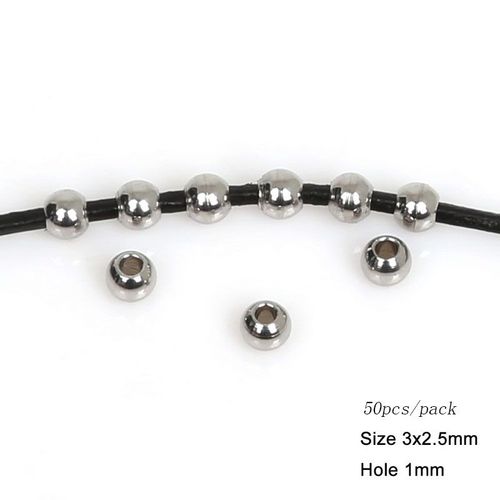 Perles D'espacement En Acier Inoxydable, 5 À 50 Pièces/Lot, Pour Fabrication De Bijoux À La Mode, Pour Bracelet Et Collier, Rhodium