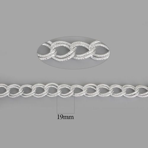 Chaînes De Collier À Boucle En Aluminium Plaqué Or/Rhodium, 1m/Lot, 19x17mm, Pour La Fabrication De Bijoux
