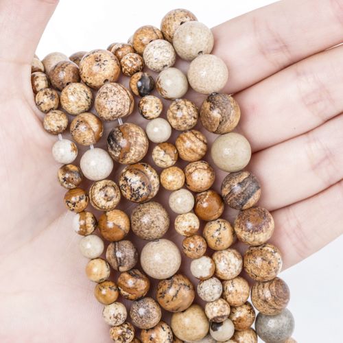 Perles En Jaspe Naturelles, Rondes Et Brillantes, Pour La Fabrication De Bijoux, Collier, Bracelet, Diy, Premium 6/8/10mm