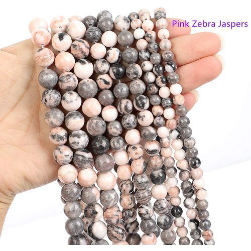 Perles De Jaspe Zèbre Rose, 6/8/10mm, Pour La Fabrication De Bijoux, Pouvoir De Guérison En Pierre D'énergie, Plaisir De Bricolage, Lw002