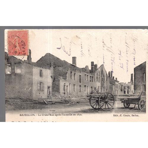 Carte Postale De Bazeilles (Ardennes) La Grand' Rue Après L'incendie En 1870