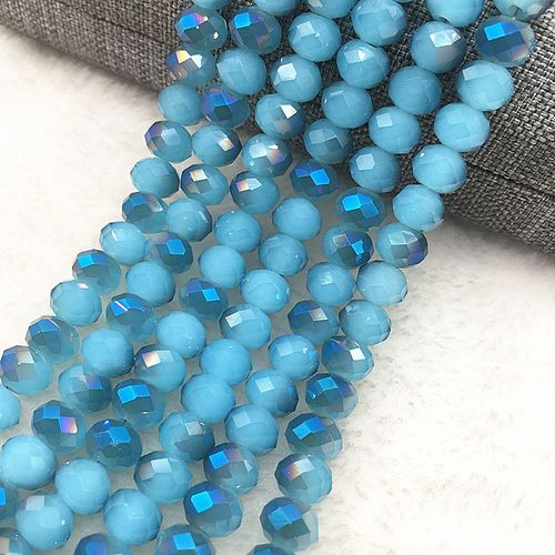 Rondelle Bleu Lac D'autriche, Perles De Verre Cristal À Facettes, De Roue, De Transit, Pour La Fabrication De Bijoux De Bracelet #06, 30 Pièces/Lot De 8mm