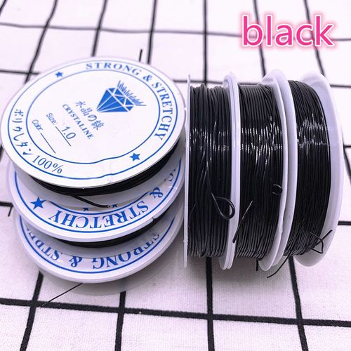 Corde Élastique Noire Flexible En Cristal, Fil De Pêche Pour La Fabrication De Bijoux, Bracelet À Perles, 0.6, 0.8, 1.0mm