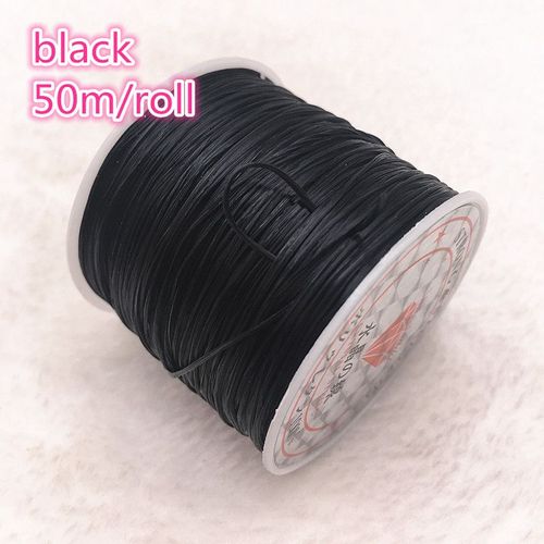 Corde Élastique En Cristal Noir, Rouleau De 50m, Pour La Fabrication De Bijoux, Bracelet À Perles, Fil De Pêche #09