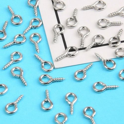 Lot De 200 Crochets À ?illet En Rhodium, Petits ?illets, Fermoirs, Goupille Pour Pendentif, Perles Percées, Bricolage, Fabrication De Bijoux