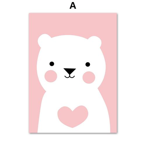 Toile D'art Mural De Dessin Animé Lapin Étoile Ours Polaire, Citation De Rêve, Affiches Et Imprimés Nordiques, Images Murales, Décor De Chambre De Bébé Et D'enfants Sans Cadre¿40x40cm