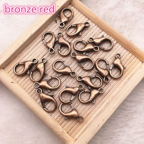 Fermoirs Mousquetons En Métal De 14mm, 25 Pièces, Crochets Pour La Recherche De Bijoux Kc Or/Argent/Pistolet Couleur Noire, Boucle De Connexion Et Bracelet