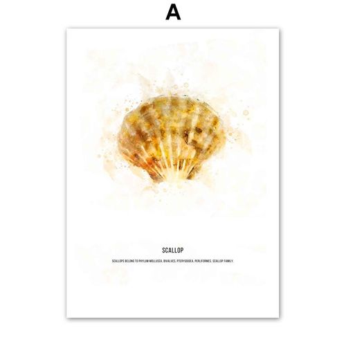 Toile D'art Mural Avec Motif De Coquille De Crabe, Roi, Homard, Art Marin, Peinture, Affiches Et Imprimés Nordiques, Images Murales Pour Décoration De Salon Sans Cadre¿40x40cm