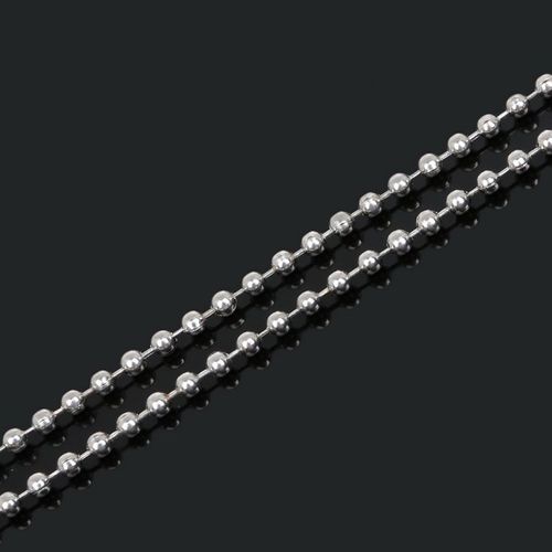 Perles Rondes En Fer Métal Or/Noir/Rhodium, Chaîne Pour Collier Pendentif, Accessoires De Fabrication, 5 Mètres, 2.4mm