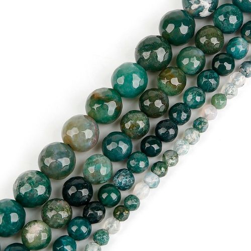 Perles Rondes À Facettes Pour La Fabrication De Bijoux, 4, 6, 8, 10mm, En Agate Noyx, Collier À Faire Soi Même