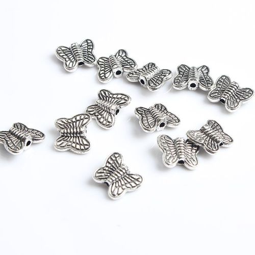 Accessoires En Alliage Pour Hommes Et Femmes, Perles Papillon Pour Chaque Perle, Diy, Bracelet, Collier, Cheville, 6mm, 74 Pièces