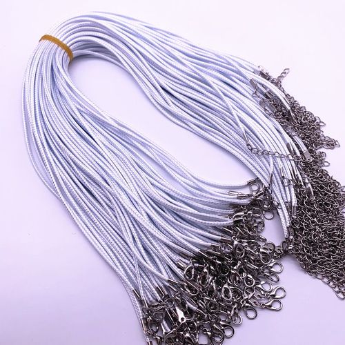 5 Pièces Cordon En Cuir 2mm, Corde De Cire, Chaîne De Collier, Prolongateur, Fermoir Homard, Accessoires De Bijoux À Faire Soi Même