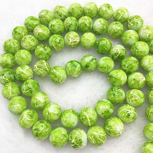 Perles Rondes En Verre Vert, 4/6/8/10mm, Pour La Fabrication De Bijoux, Diy, Bracelet, Collier #18, Vente En Gros