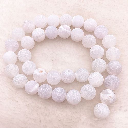 Perle De Pierre Naturelle 6/8/10mm, Perles De Dragon De Rêve, Onyx Blanc, Agate, Pour La Fabrication De Bracelet, Bricolage, Vente En Gros, #04