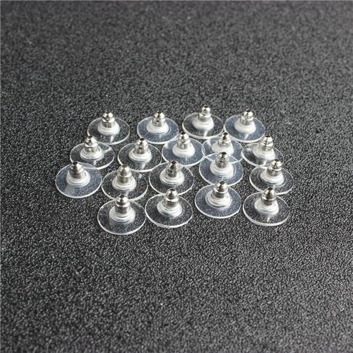 Accessoires De Fabrication De Bijoux, Boucles D'oreilles, Protège Oreilles Ovni, En Plastique Transparent, Tête En Métal, 100 Pièces