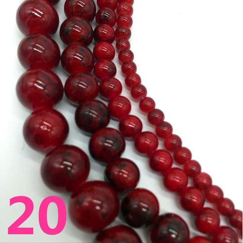 Perles En Verre Rouge, 4 /6 /8 /10mm, Accessoires De Fabrication De Bijoux