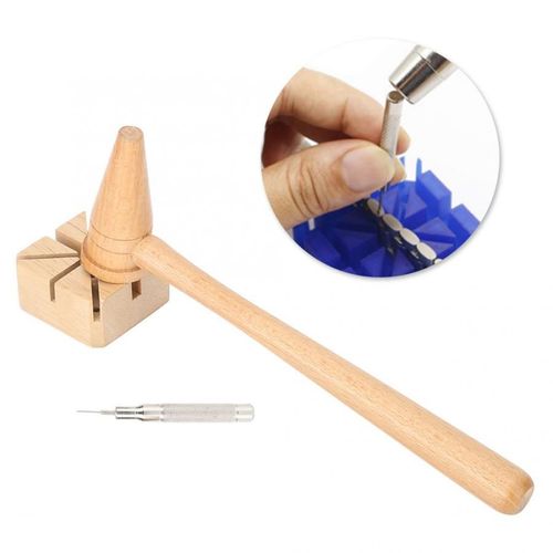 Outils De Montre En Bois Métal Bracelet De Montre, Poinçon De Retrait De Sangle, Aiguille De Réparation De Montre Ensemble D'outils () Outil Pour Horloger