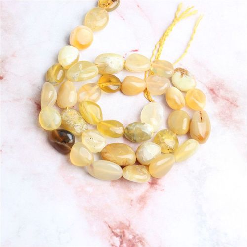 Bijoux Naturels En Opale Jaune Amorphe 6x8mm 8x10mm, Perles Amples Pour Bricolage De Bracelet Et Accessoires