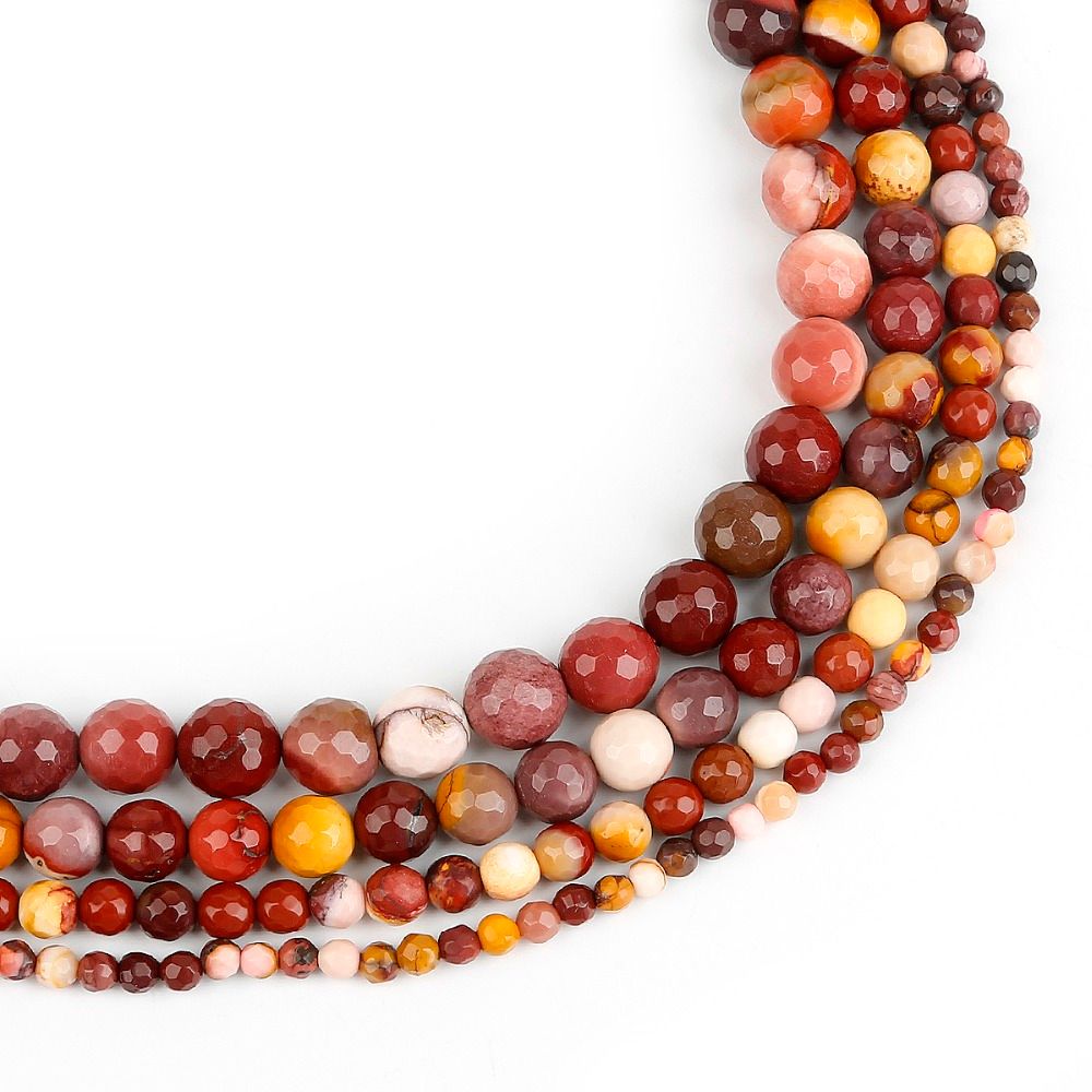Grosses Perles  Facettes En Pierre Naturelle Mookaite, Jaun... - 2