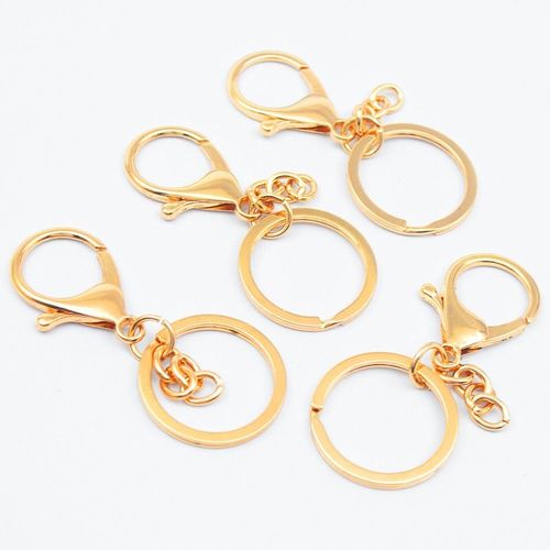 Porte Clés Blanc En Métal Plaqué Argent, Anneau Fendu, Femmes Hommes, Bricolage, Accessoires