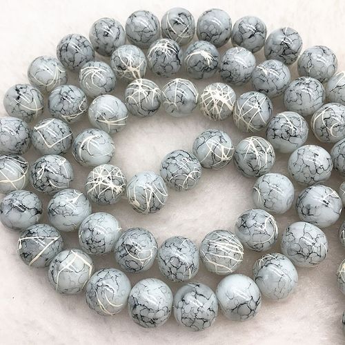 Perles Rondes En Verre Gris Clair, 4/6/8/10mm, Pour La Fabrication De Bijoux, Collier #19, Vente En Gros