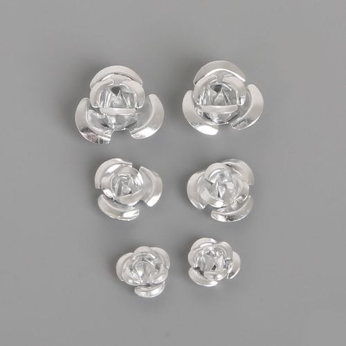 Perles D'espacement En Aluminium Pour Fabrication De Bijoux, 100 Pièces, Fleur De Rhodium, Rose, 6mm/8mm/12mm