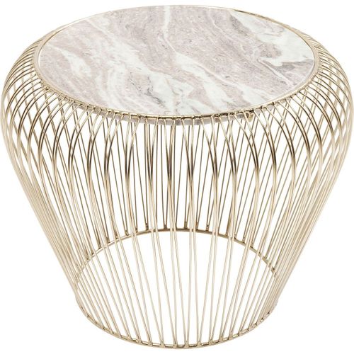 Table D'appoint Beam Dorée Marbre Gris 43cm Kare Design