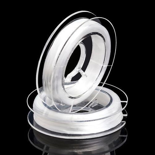 Corde Élastique Plate 1mm X 10m, Corde De Bracelet Blanche Et Noire, Ligne De Cristal Élastique, Ligne De Poisson, Corde De Bijoux, Corde De Bracelet En Pierre Naturelle