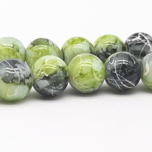 Perles En Verre De Soie Blanche, Vente En Gros, 4/6/8/10mm, Perles D'espacement En Vrac, Breloque Peinte Pour La Fabrication De Bijoux, Bracelet Et Collier, Bricolage, #11