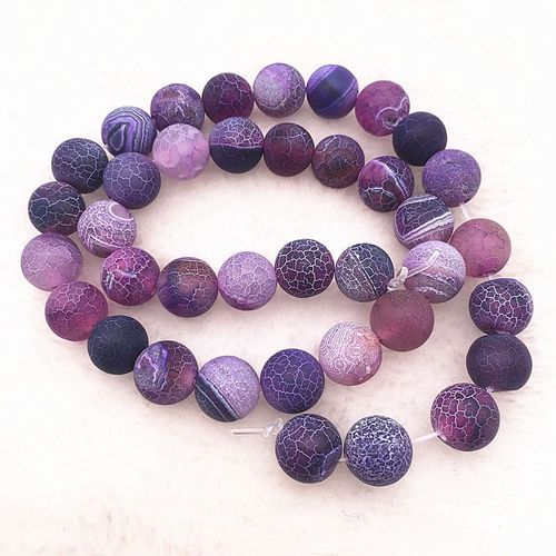 Perle De Pierre Naturelle 6/8/10mm, En Onyx Violet, Pour La Fabrication De Bracelet, Bricolage, Vente En Gros, Veines De Dragon De Rêve, #06