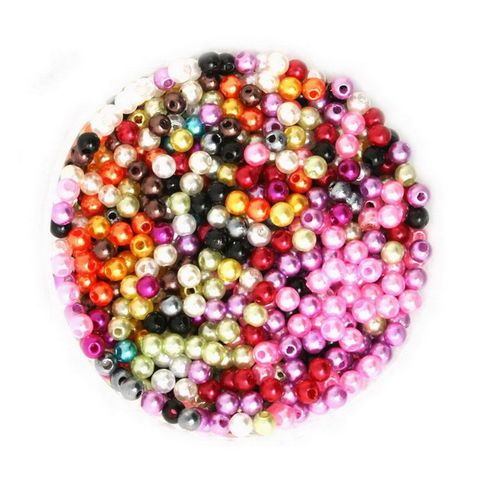 Perle Imitation Abs Multicolore, Perles Rondes En Plastique Acrylique, Pour La Fabrication De Bijoux, Jouet Bricolage Ornement Fait À La Main, 1000 Pièces, 4mm
