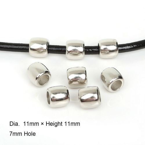 Lot De 30 Perles Rondes Ccb En Plastique Acrylique, 11x11mm, Trou De 7mm, Grand Trou, Perles D'espacement Amples, Anneau Européen, Raccord De Bracelet À Breloques Bricolage