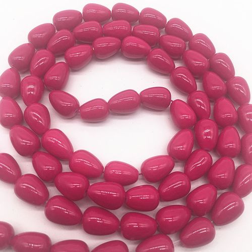 Rose Profonde En Forme De Goutte D'eau, 5x7mm/6x9mm/8x11mm, Entretoise Ample En Verre Pour La Fabrication De Bijoux De Collier Et De Bracelet, Vente En Gros