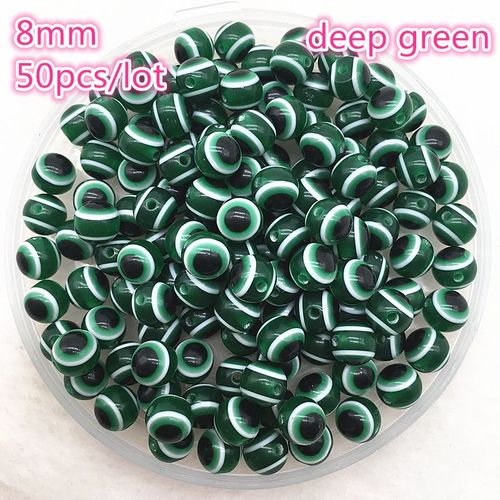 Perles D'espacement En Résine Verte Pour La Fabrication De Bijoux, 6mm, 8mm, 8x10mm