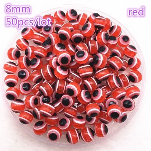 Perles Entretoises En Résine Rouge Pour La Fabrication De Bijoux, 6mm, 8mm, 8x10mm