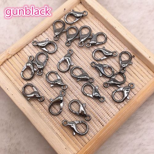 Fermoirs Mousquetons En Métal, 12mm, Pour La Recherche De Bijoux Or/Argent Mat/Pistolet Couleur Noire, Boucle De Connexion Et Bracelet