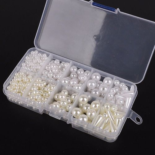 Ensemble De Perles En Plastique Ivoire Blanc, Accessoires De Bricolage, Jouets De Développement Pour Filles, Kits De Perles Pour Collier Et Bracelet
