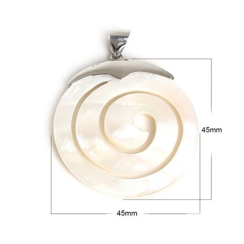 Pendentif En Nacre Naturelle Ajourée De 45mm, Pendentif En Coquille Blanche Pour La Fabrication De Bijoux