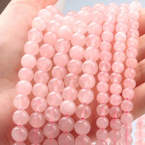 Perles Rondes Naturelles En Pierre De Quartz Rose Lisse, Pour La Fabrication De Bijoux, Accessoires De Bracelet À Faire Soi Même