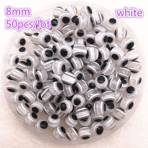 Perles D'espacement En Résine Blanche Pour La Fabrication De Bijoux, 6mm 8mm 8mm 8x10mm