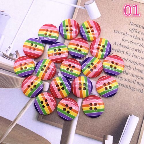 Boutons De Couture Ronds En Résine Multicolore, 15 Pièces De 12mm, 4 Trous, Bricolage, Scrapbooking, Nouveau